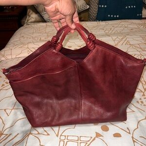 Latico Deep Red Leather Tote